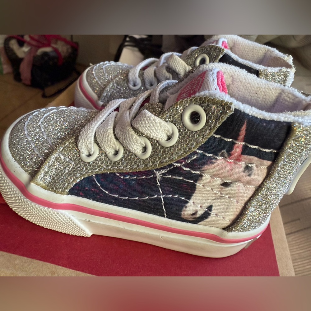 Vans Kids Silver Glitter Unicorn Sneakers
